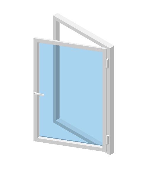 Стеклопакет с одной створкой, поворотный